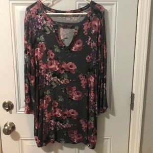Long floral blouse